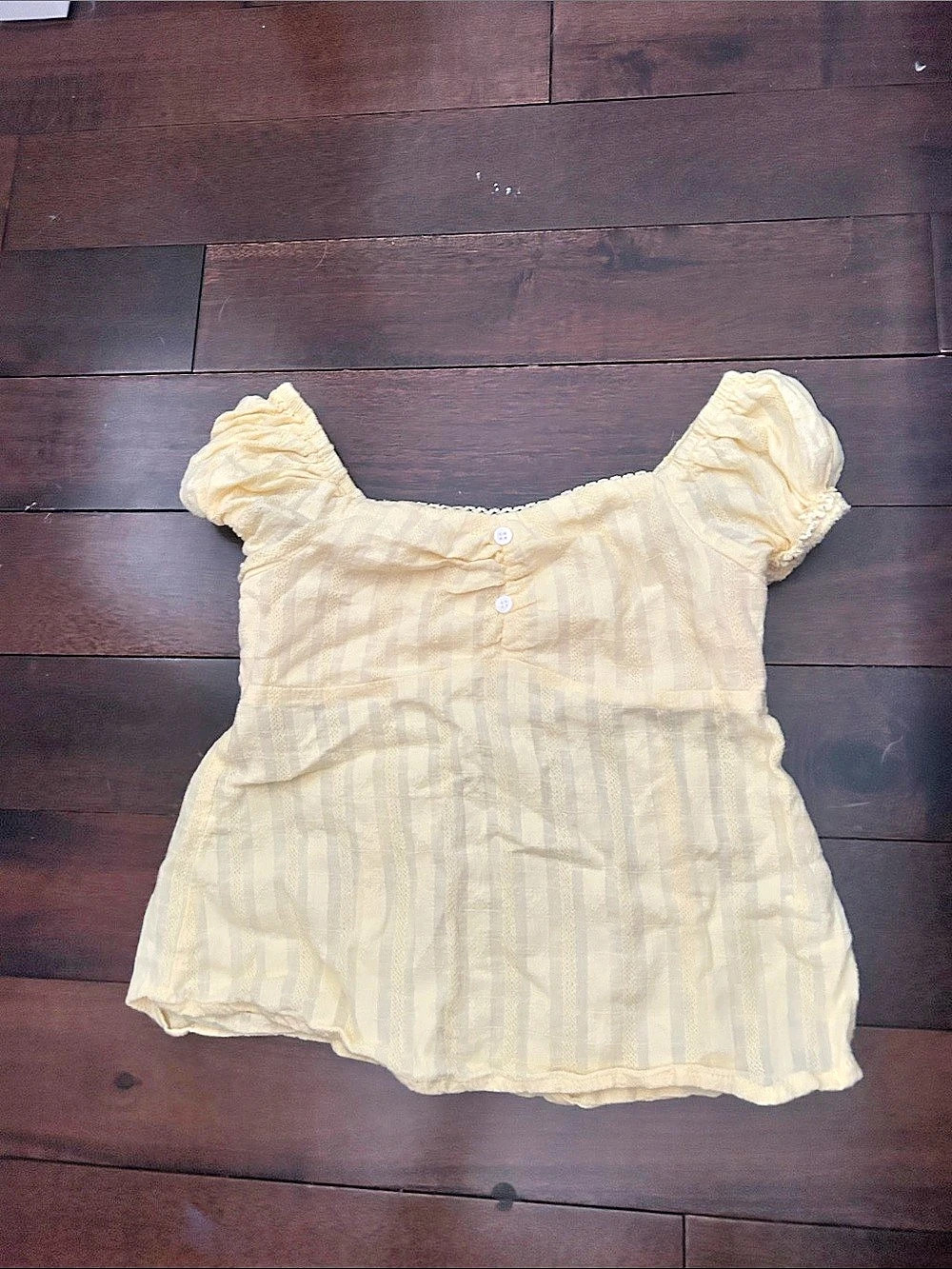 HOLISTER XS Yellow Striped Puff Sleeve Top
